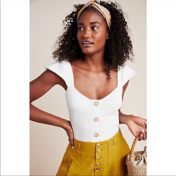 Anthropologie Tops - NEW Anthropologie Flutter Sleeve Sweater Top